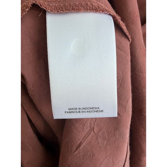 Express Mauve Peplum Blouse L Long Sleeve Flowy V-Neck Top - Picture 6 of 7